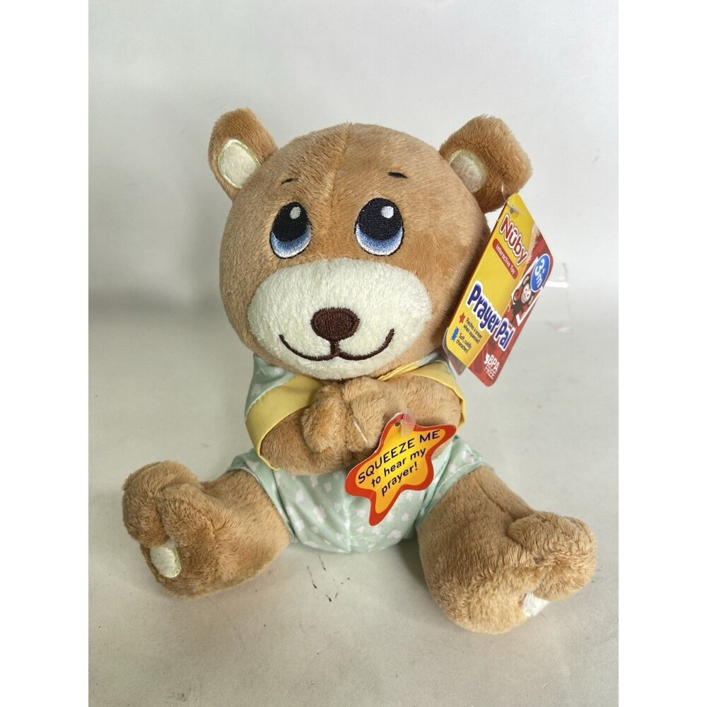 Nuby Prayer Pal Baby Bear Praying Plush Stuffed Animal Interactive Toy NEW